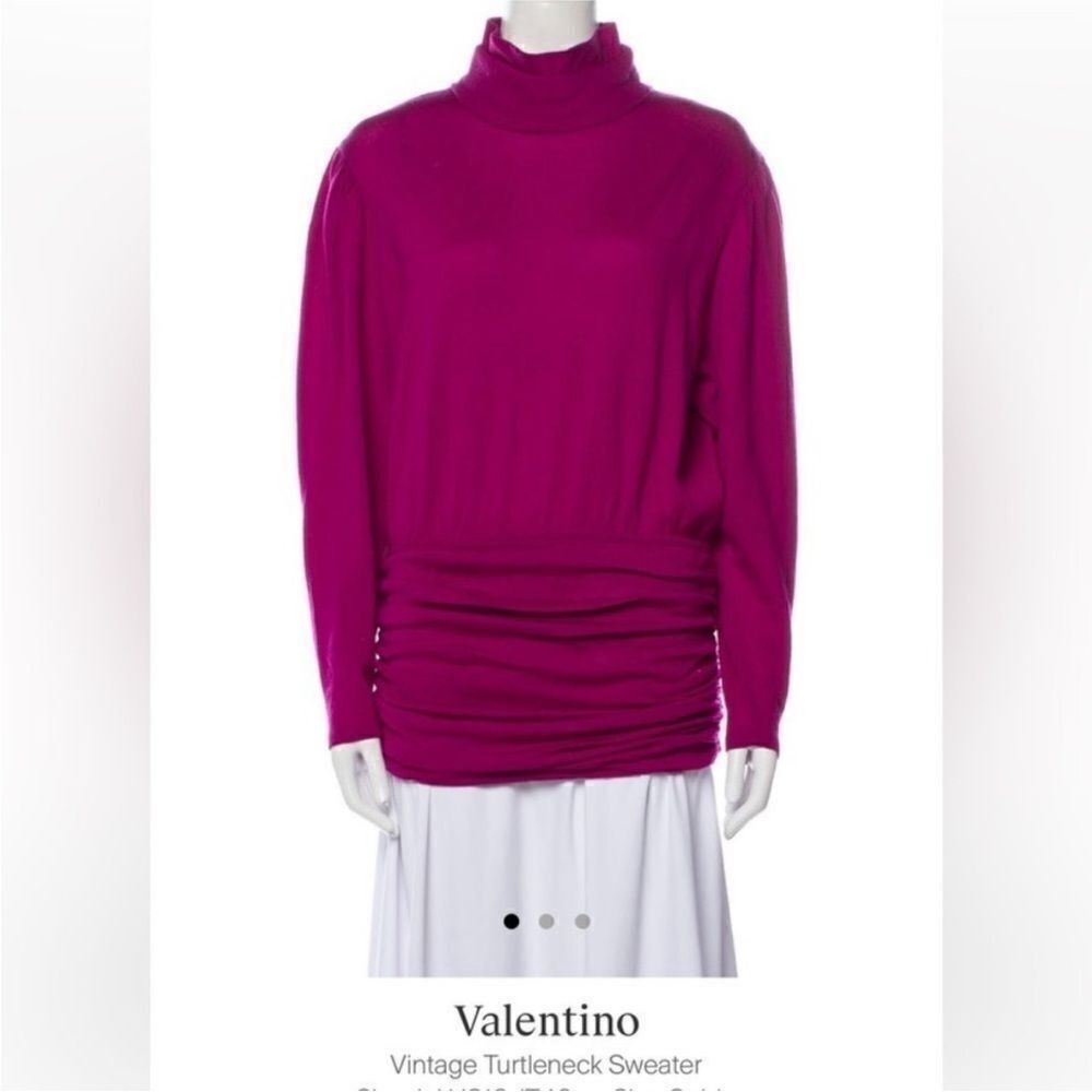 Valentino Magenta Turtleneck 100% wool Sweater, S